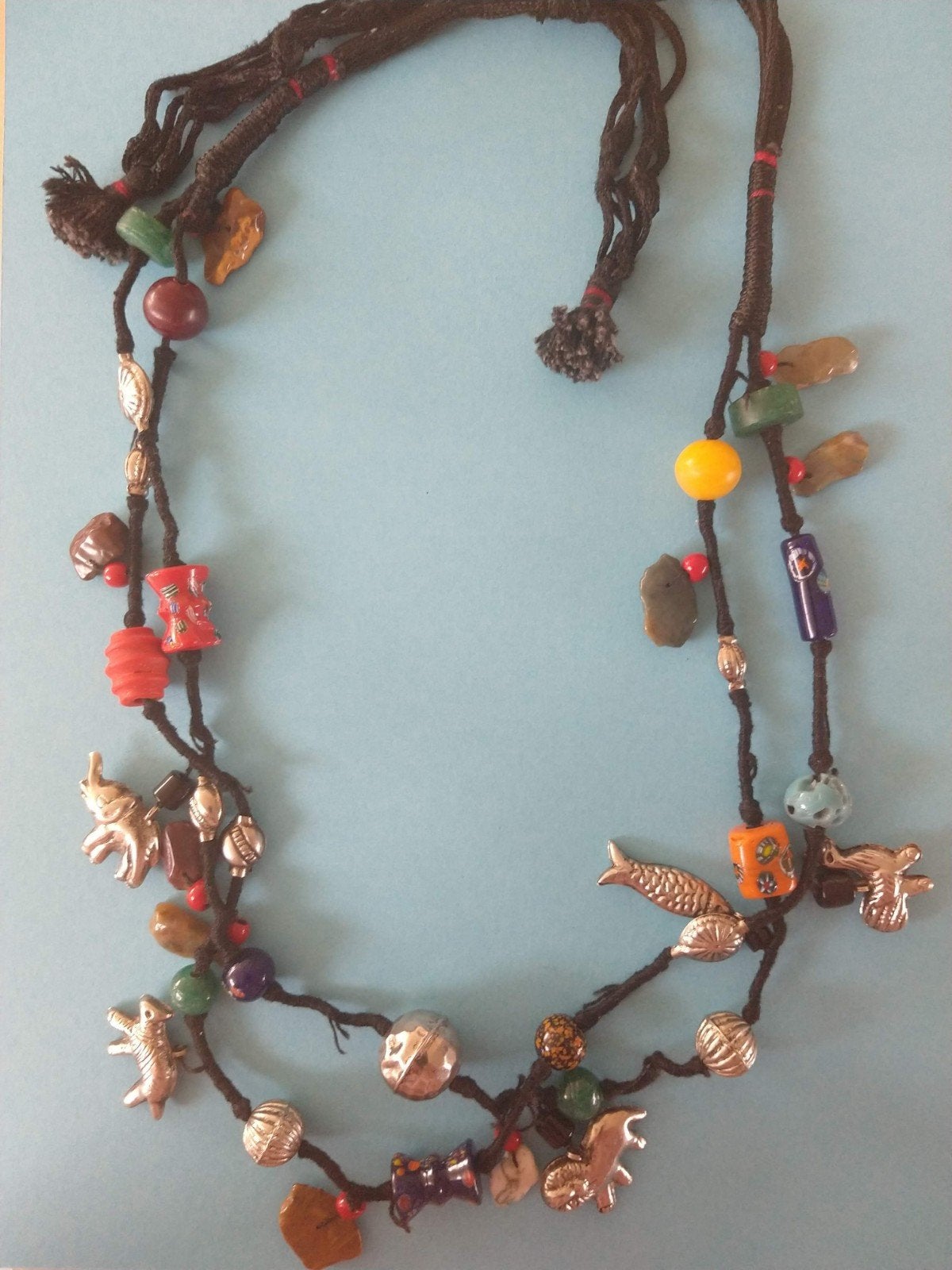 Afrikaanse tribal bedel ketting., Sieraden, Tassen en Uiterlijk, Kettingen, Ophalen of Verzenden, Zo goed als nieuw, Zilver, Zilver