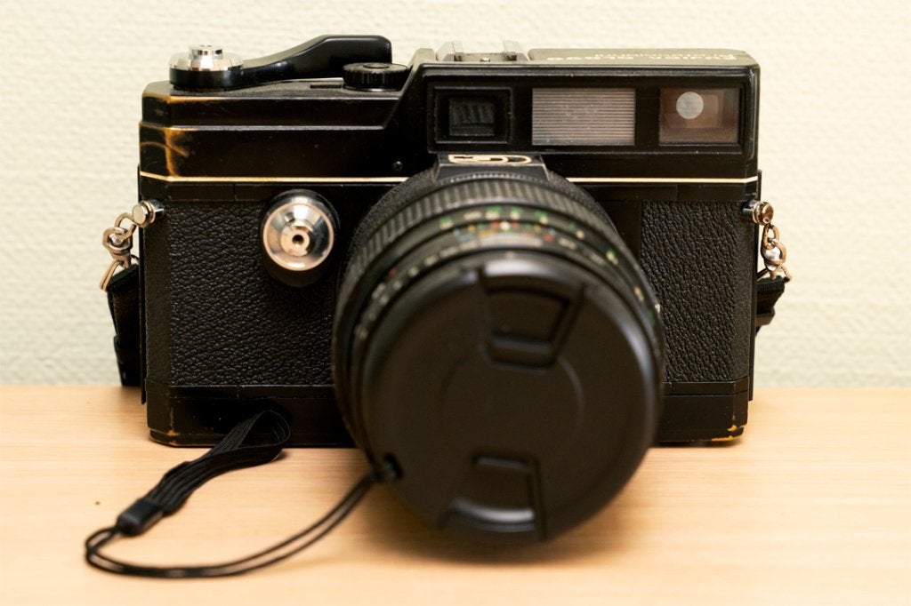 Zeldzame Fujica GL690 "Texas Leica" (CLA'd!) + zonnekap, Ophalen of Verzenden, Gebruikt, Spiegelreflex, Overige Merken