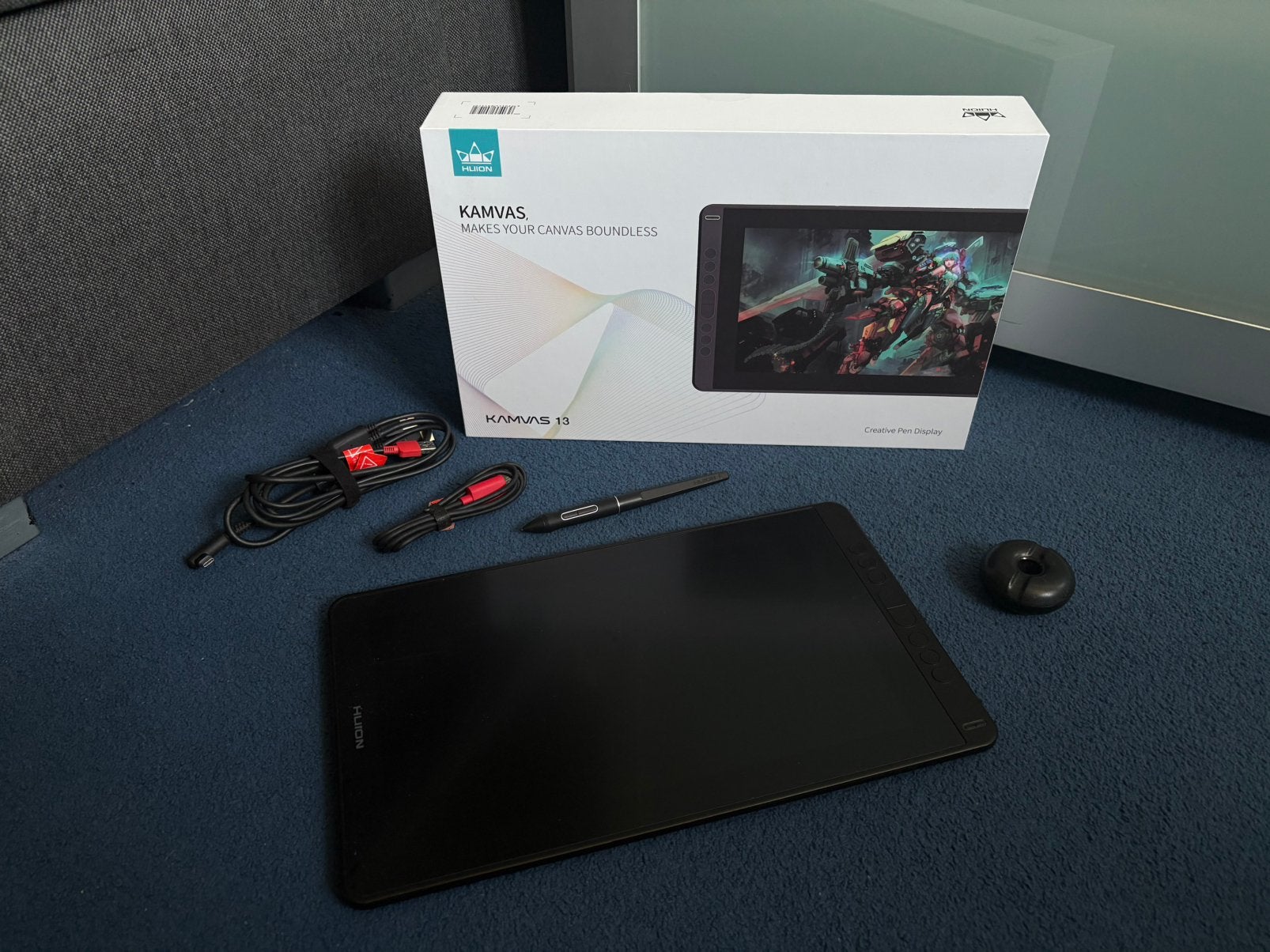 Huion Kamvas 13 - Tekentablet, Computers en Software, Muismatten, Ophalen of Verzenden, Zo goed als nieuw
