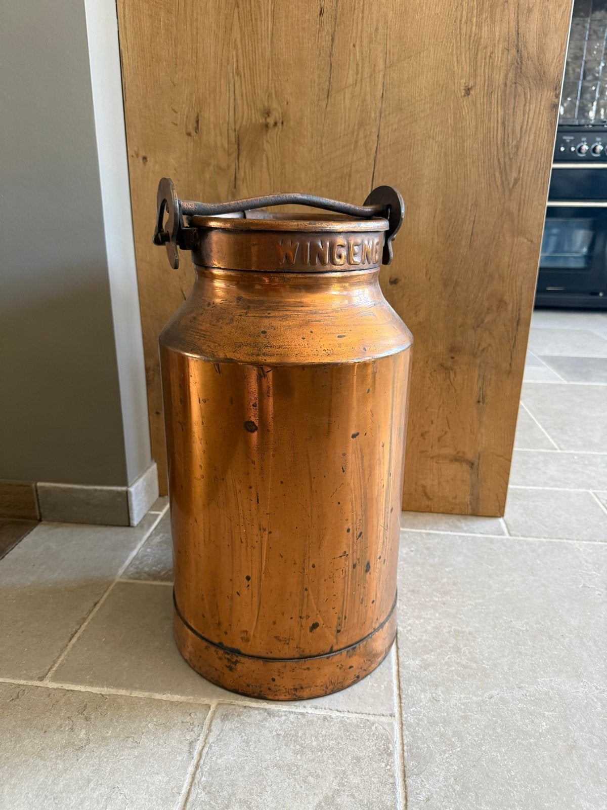 Antieke Koperen Melkbus - Decoratieve Vintage Melkkan, Ophalen, Koper