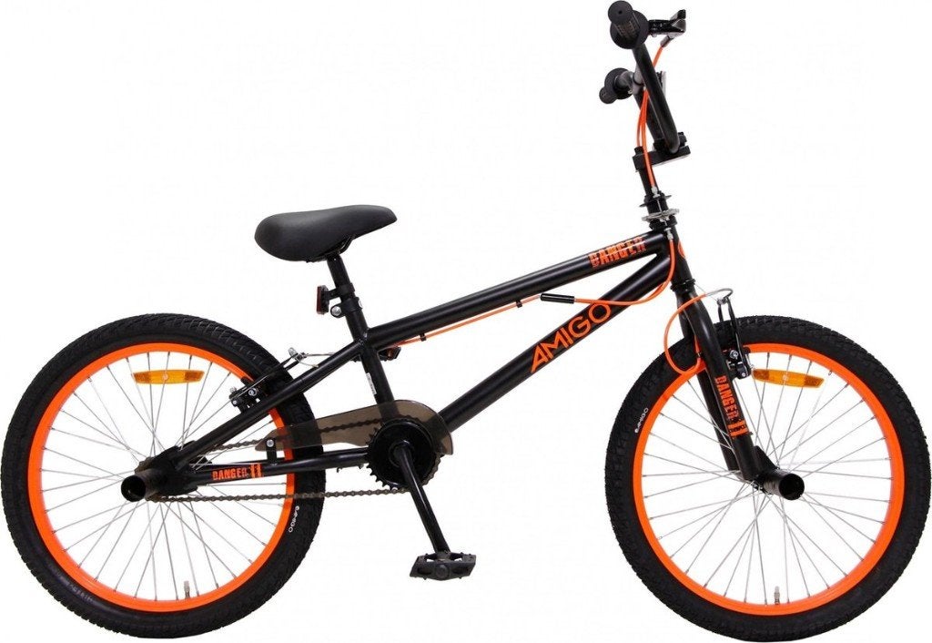 AMIGO Danger - BMX fiets 16 Inch  - Zwart/Oranje, 16 tot 20 inch, Staal, Velgrem, Nieuw