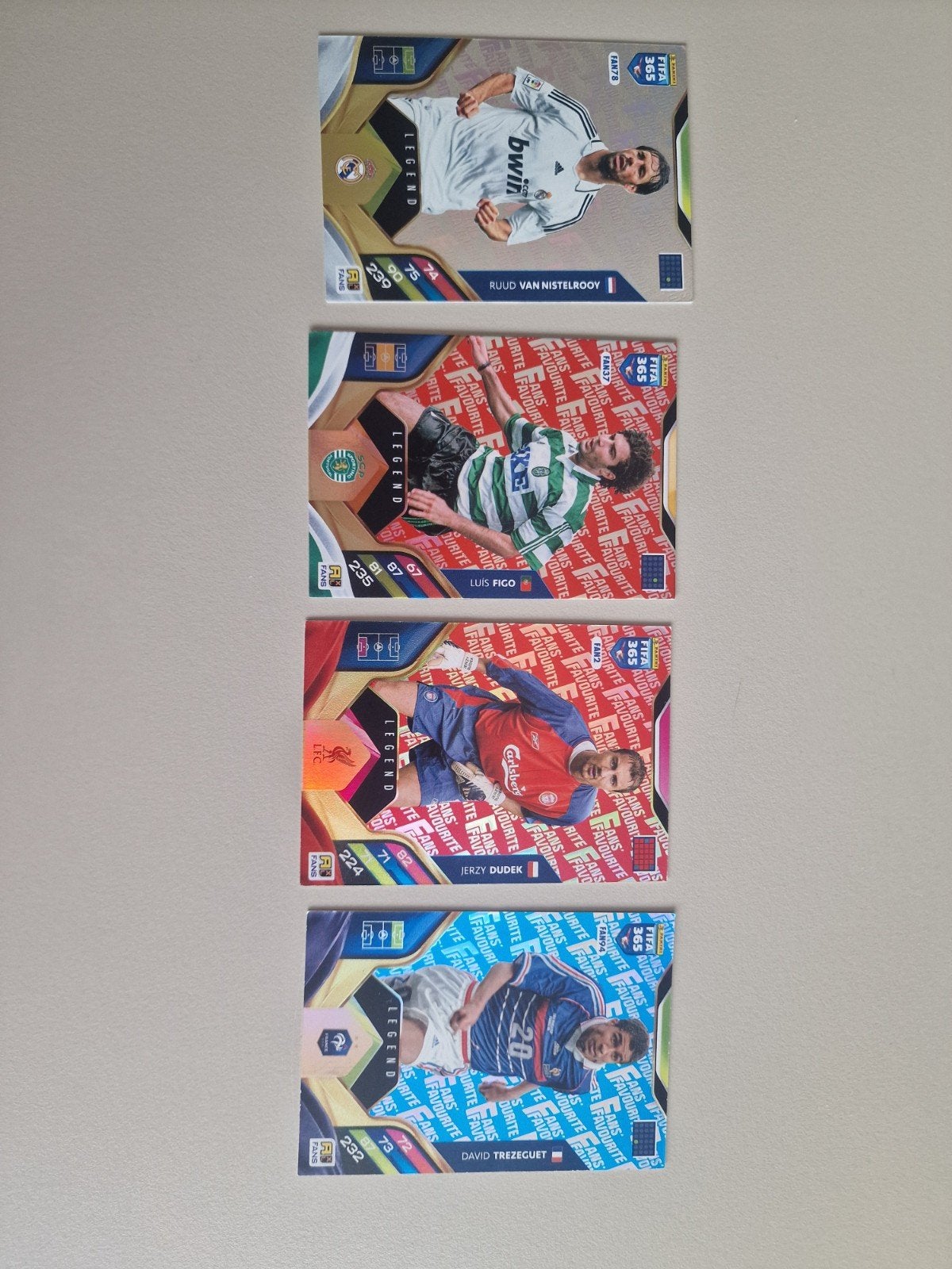 Panini FIFA 365 Legends Voetbal Kaarten - Set van 4, Verzamelen, Sportartikelen en Voetbal, Ophalen, Zo goed als nieuw, Buitenlandse clubs