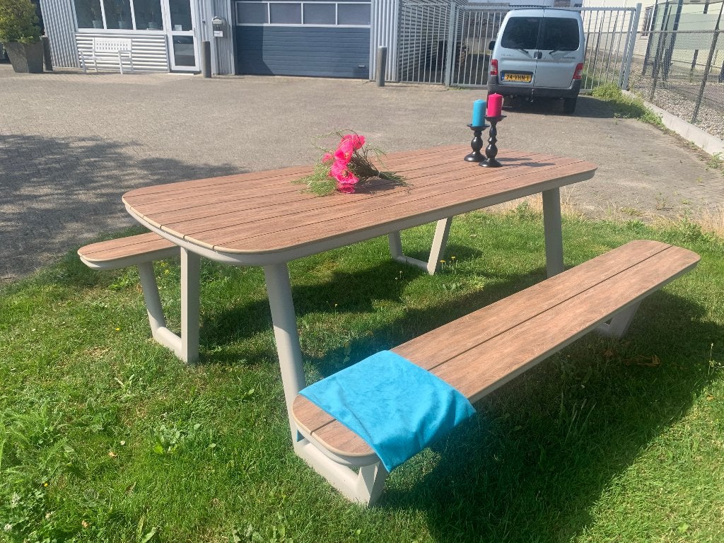 Picknickbank aluminium, Tuin en Terras, Picknicktafels, Ophalen, Nieuw, Rechthoekig, Aluminium
