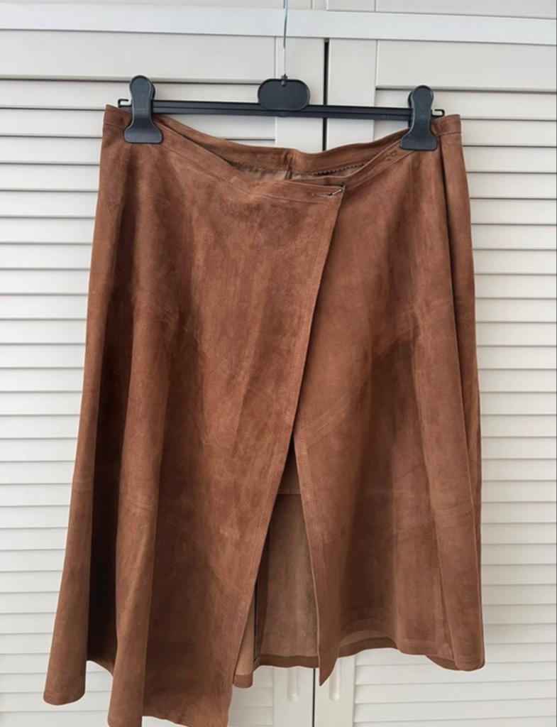 Suede rok Olivier Strelli - Maat 42, Bruin, Maat 42/44 (L), Ophalen of Verzenden, Knielengte