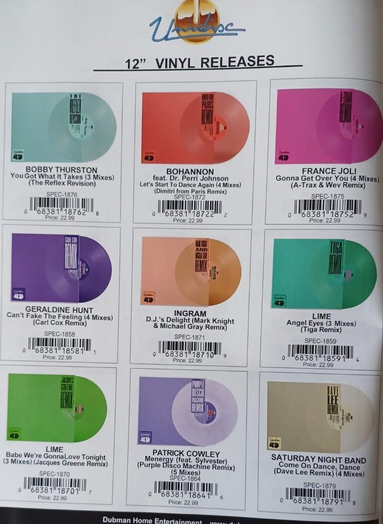 Gratis - Catalogus 12' Vinyl maxi singles Unidisc label, Cd's en Dvd's, Vinyl Singles, Maxi-single, 1980 - 1989, Ophalen of Verzenden
