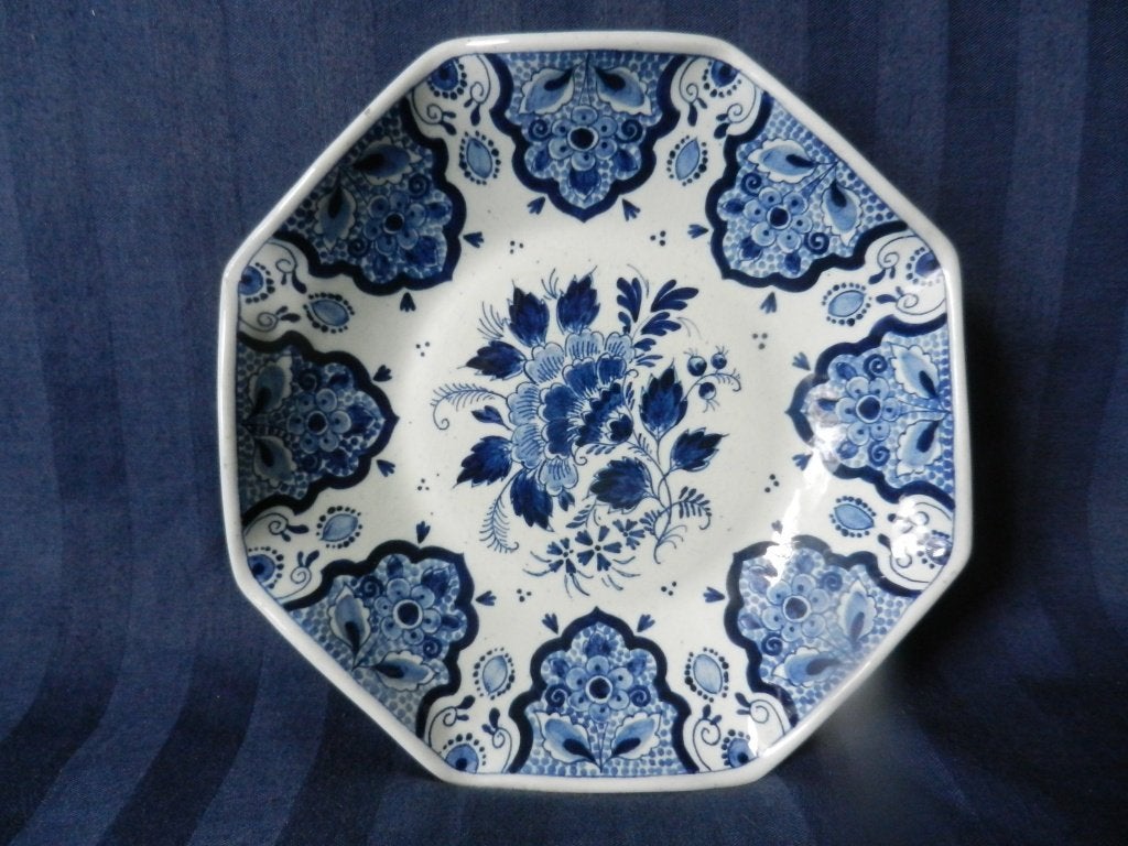 Blauw achtkantig aardewerk schaaltje Ram Arnhem 20,1 cm, Antiek en Kunst, Antiek | Keramiek en Aardewerk, Ophalen of Verzenden