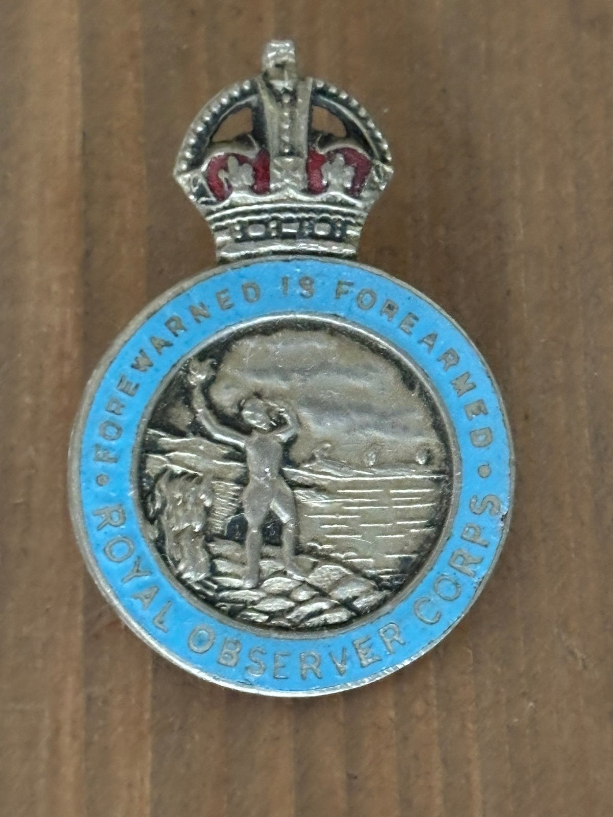 Badge Royal Observer Corps Brits embleem 1941 wo2 speld, Ophalen of Verzenden, Engeland, Embleem of Badge
