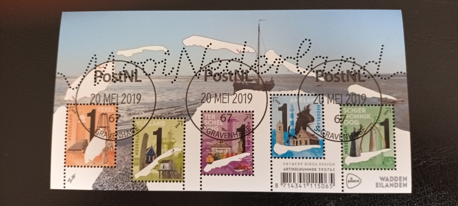 PRACHTIG MODERN GESTEMPELD VELLETJE NEDERLAND, Postzegels en Munten, Ophalen of Verzenden
