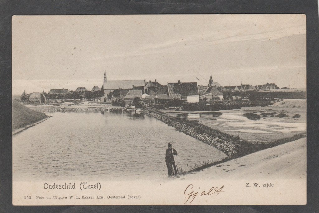 oudeschid op texel z.w.zijde, Verzenden, Voor 1920, Gelopen, Waddeneilanden