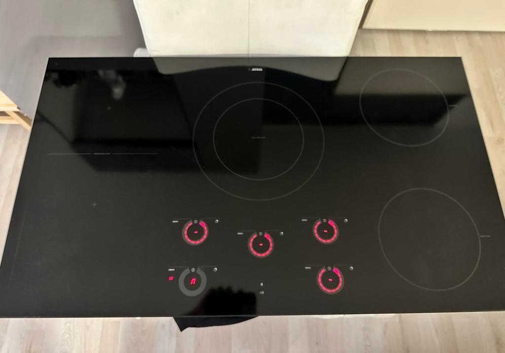 Atag inductie kookplaat 90 cm 5 zone’s flex HI9571SV zgan, Witgoed en Apparatuur, Kookplaten, Ophalen of Verzenden, Zo goed als nieuw