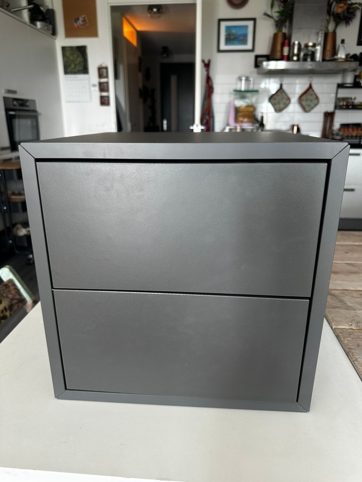 IKEA EKET ladekast met 2 lades - Donkergrijs, Ophalen, Gebruikt, 1 of 2 laden, 50 tot 100 cm