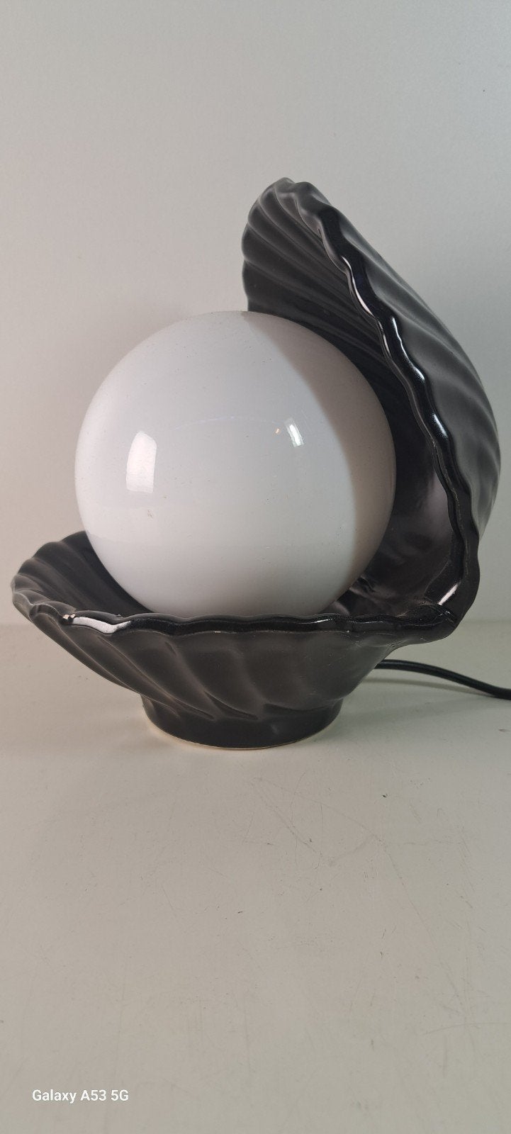 Vintage keramieken oester lampje - 18x20x20 cm, Ophalen of Verzenden