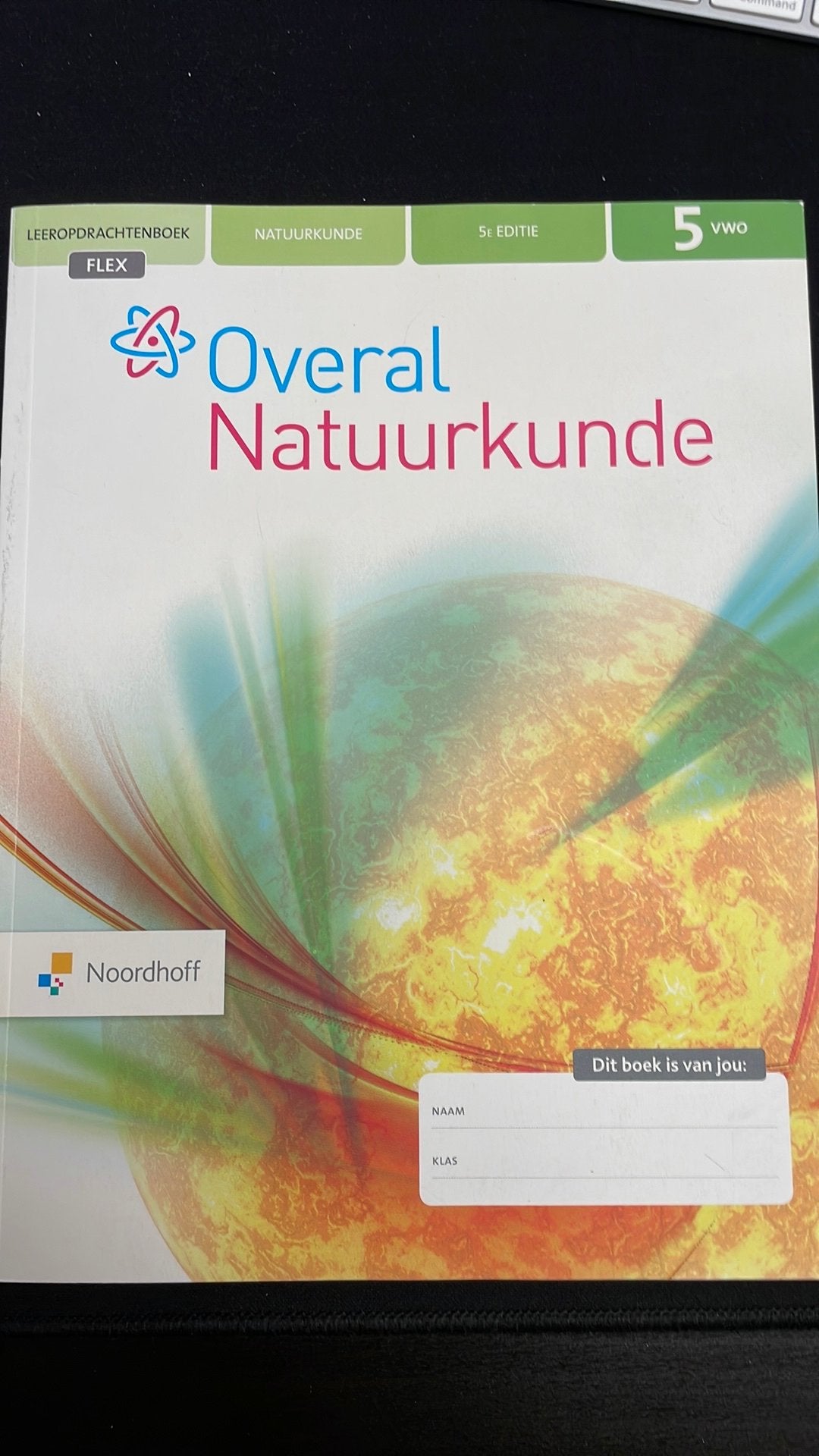 leeropdrachtenboek overal naruurkunde, vwo 5, editie 5, Ophalen of Verzenden, Zo goed als nieuw, Natuurwetenschap