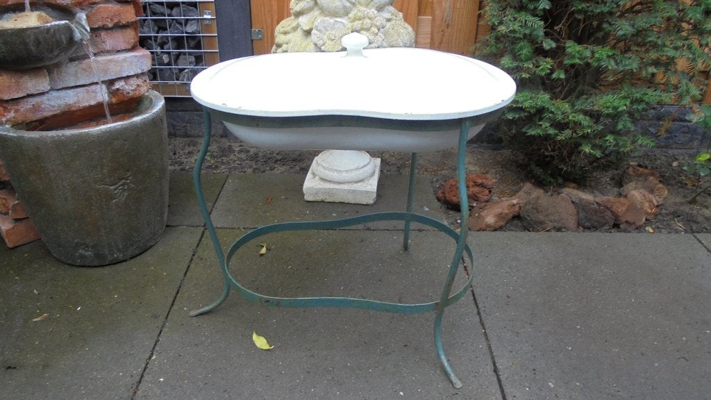 wit emaille bidet op standaard 50x33H48cm, Antiek en Kunst, Ophalen