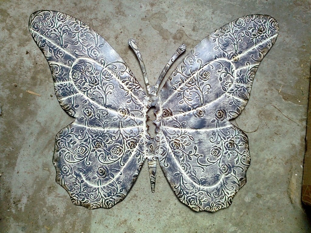 Wanddecoratie, wandobject mooie Grote Vlinder, wit blauw, Ophalen of Verzenden, Nieuw