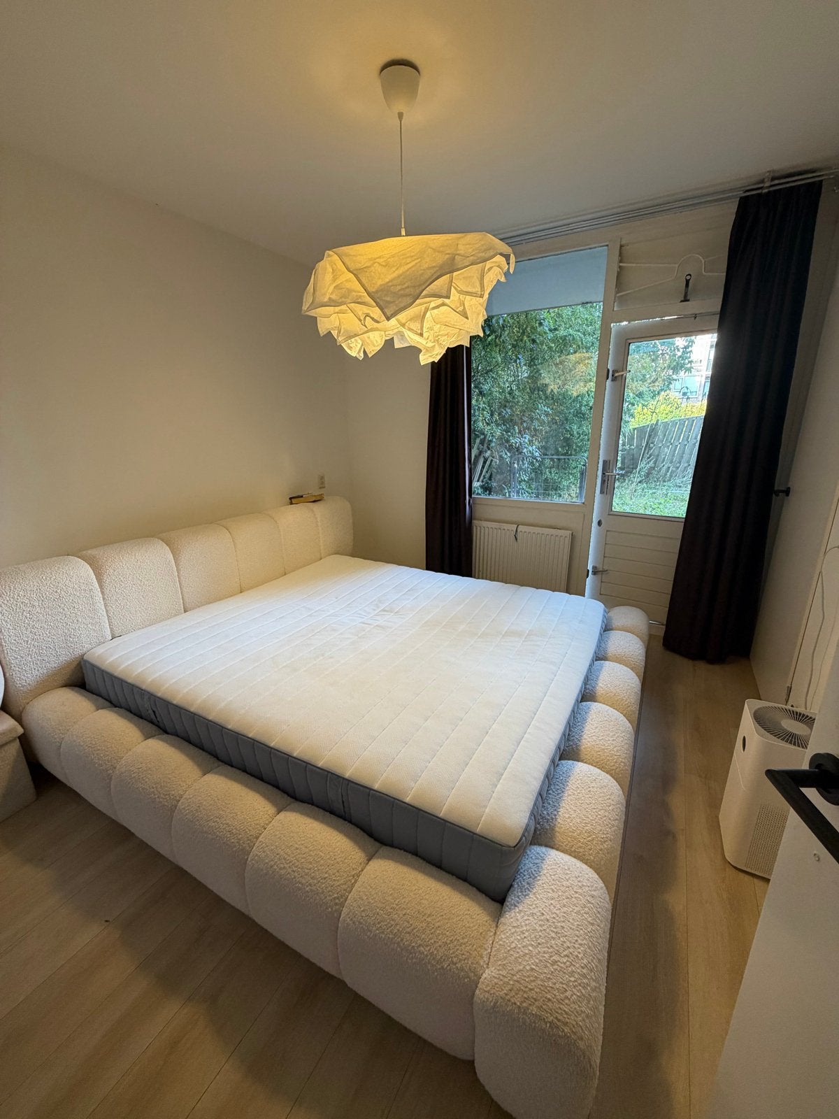 Emporius Tweepersoonsbed 180x200 cm Cloudbed Bouclé Crème, Gebruikt, Tweepersoons, Ophalen of Verzenden, 180 cm
