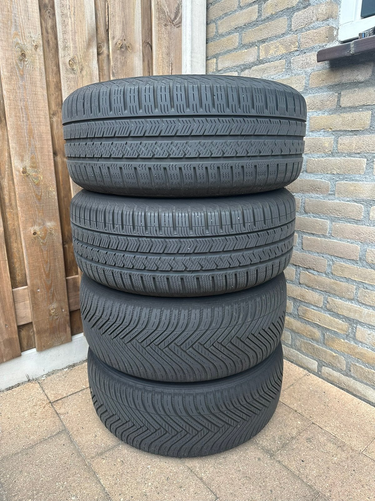 4x Audi velgen met all-season banden 225/55 R16, Ophalen, Gebruikt, 16 inch, Banden en Velgen