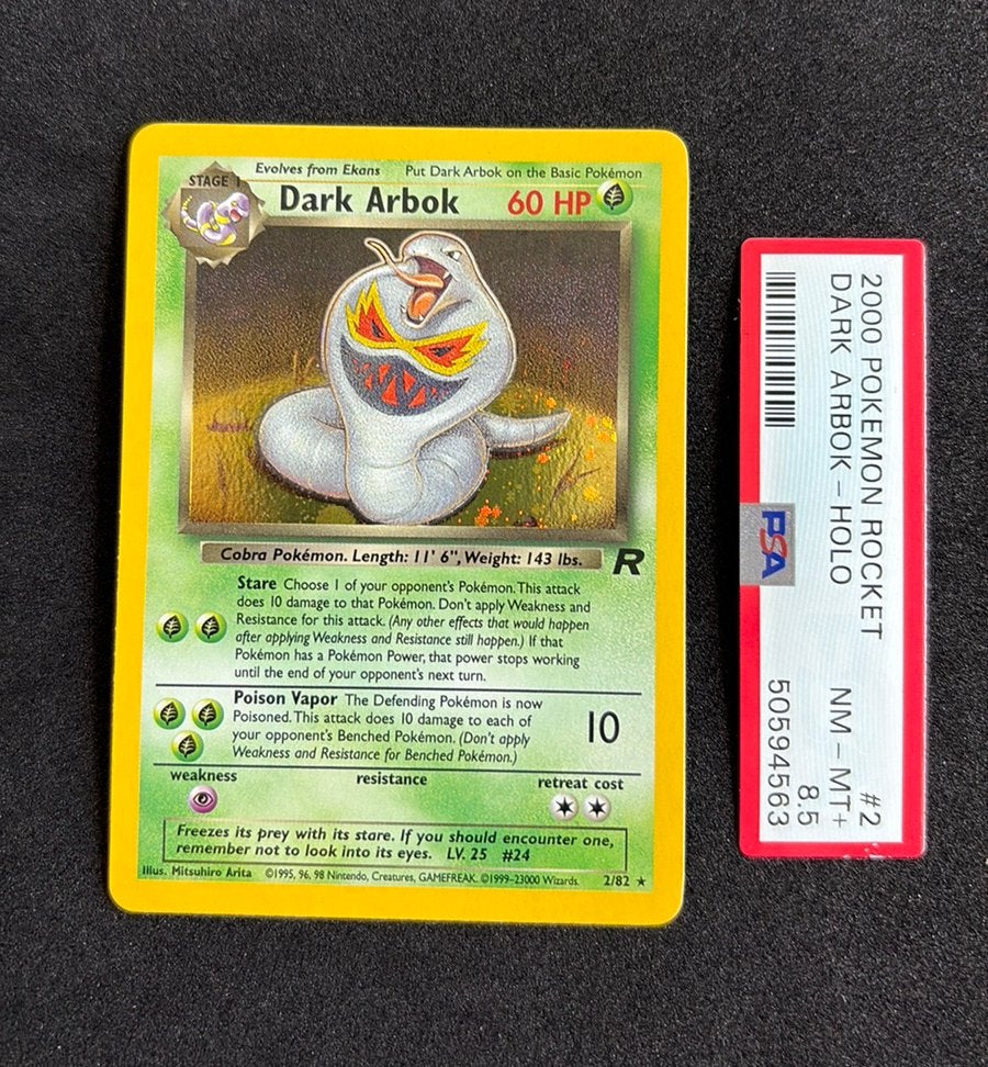 Dark Arbok Team Rocket Holo 2/82, Ophalen of Verzenden, Zo goed als nieuw, Losse kaart, Foil