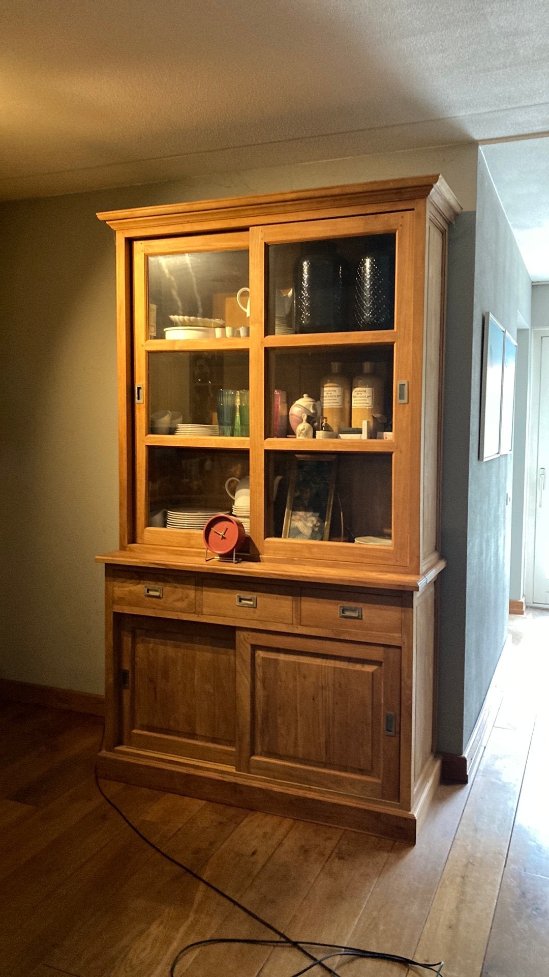 Teak houten buffetkast, Ophalen, 200 cm of meer, Zo goed als nieuw, Teakhout