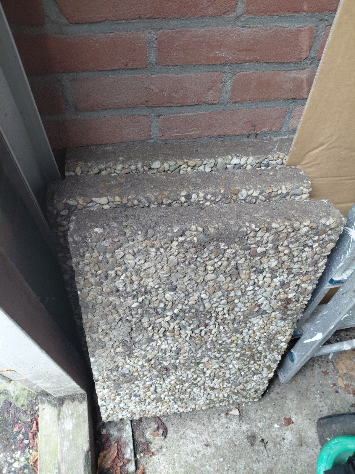 tuintegels, Ophalen, Gebruikt