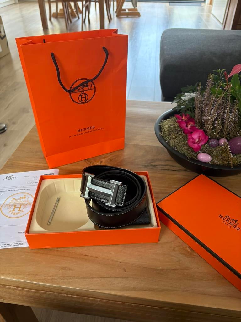 Zwarte Hermes Riem, Kleding | Heren, Riemen en Ceinturen, Ophalen of Verzenden, Nieuw, Zwart, 105 tot 115 cm