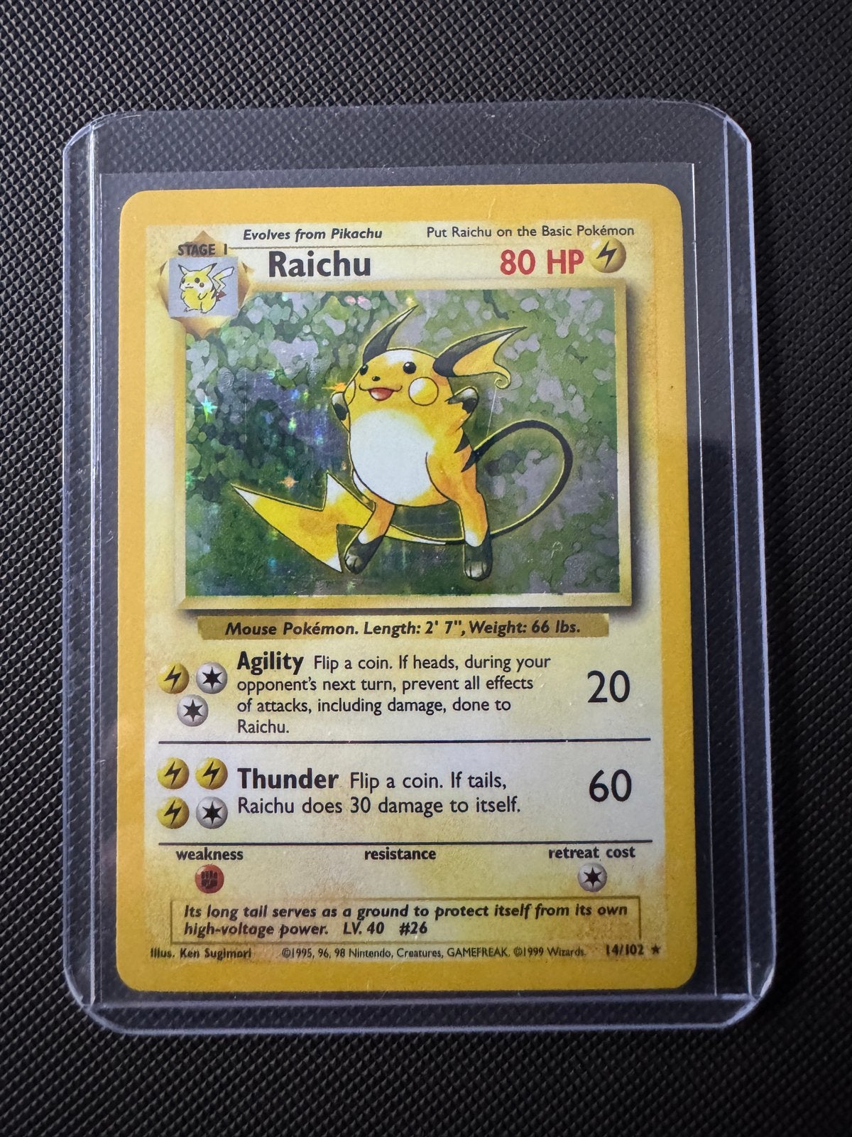Pokémon kaart: Raichu #26 14/102, Ophalen of Verzenden, Zo goed als nieuw, Losse kaart