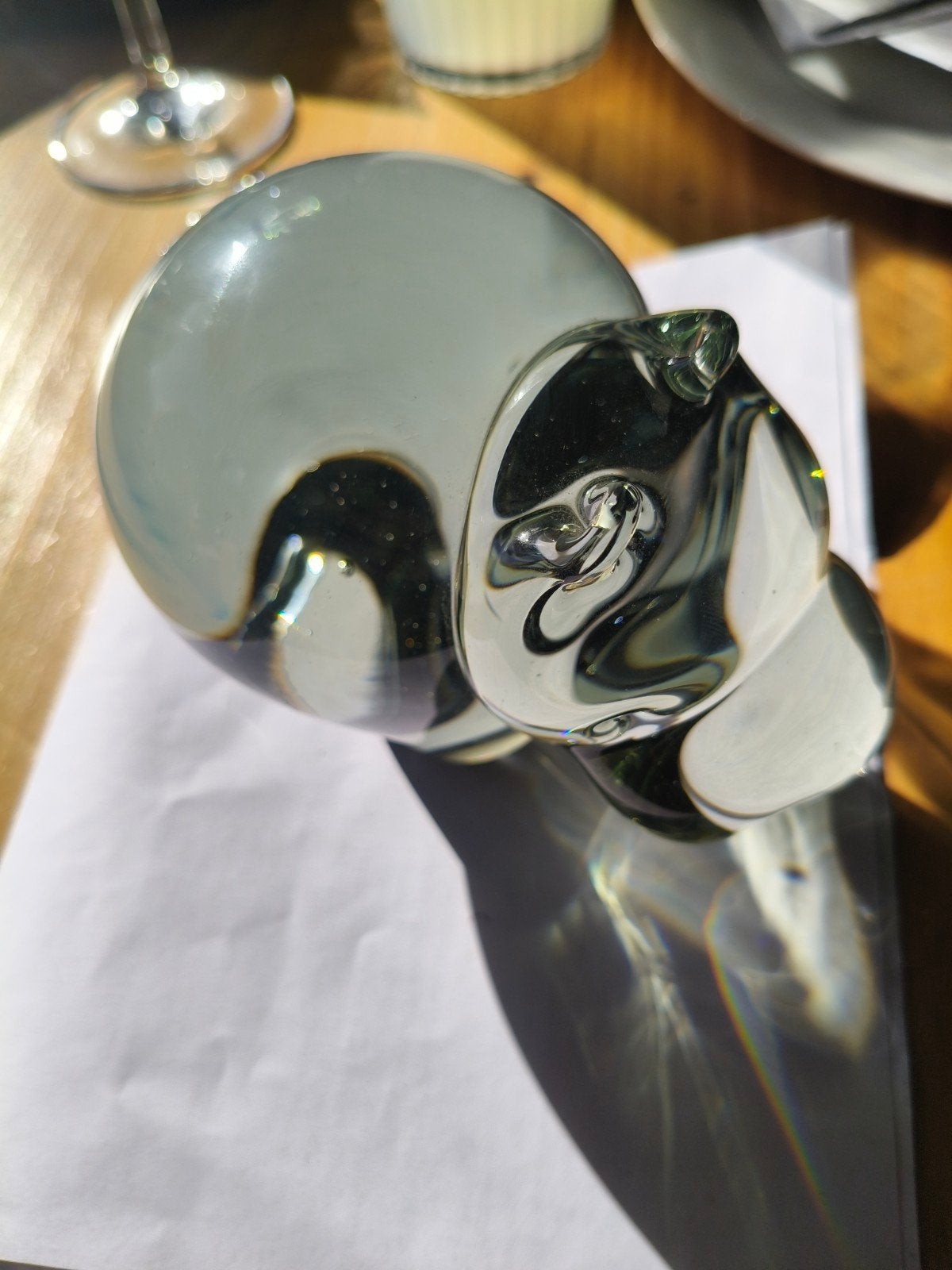 Glazen Nijlpaard - Rookglas Handgemaakte Presse-papier, Antiek en Kunst, Ophalen of Verzenden