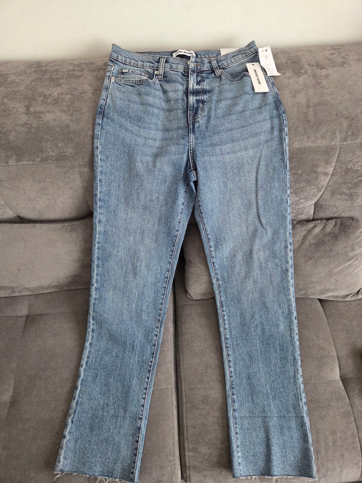 DKNY Jeans High Rise Classic Straight Jeans - Maat W29, Blauw, Nieuw, Ophalen of Verzenden, W28 - W29 (confectie 36)