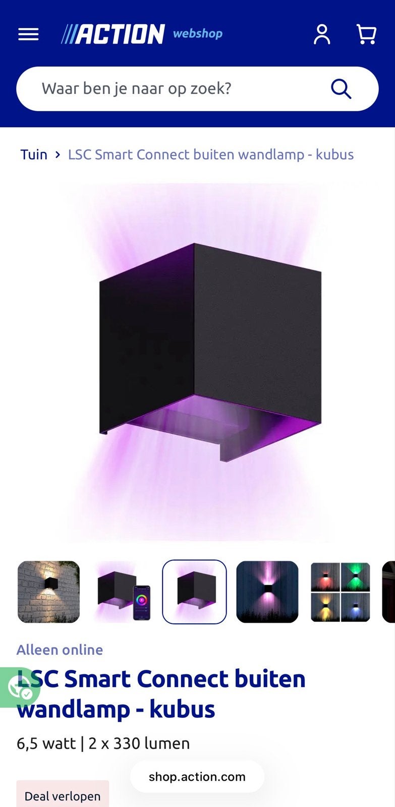 !Gezocht!LSC Smart Connect Up & Down Light Wandlamp - Kubus, Tuin en Terras, Kunststof, Minder dan 50 watt, Wandlamp, Nieuw