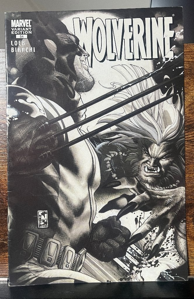 Wolverine #54 B&W Variant (Marvel Comics), Amerika, Ophalen of Verzenden, Jeph Loeb, Gelezen