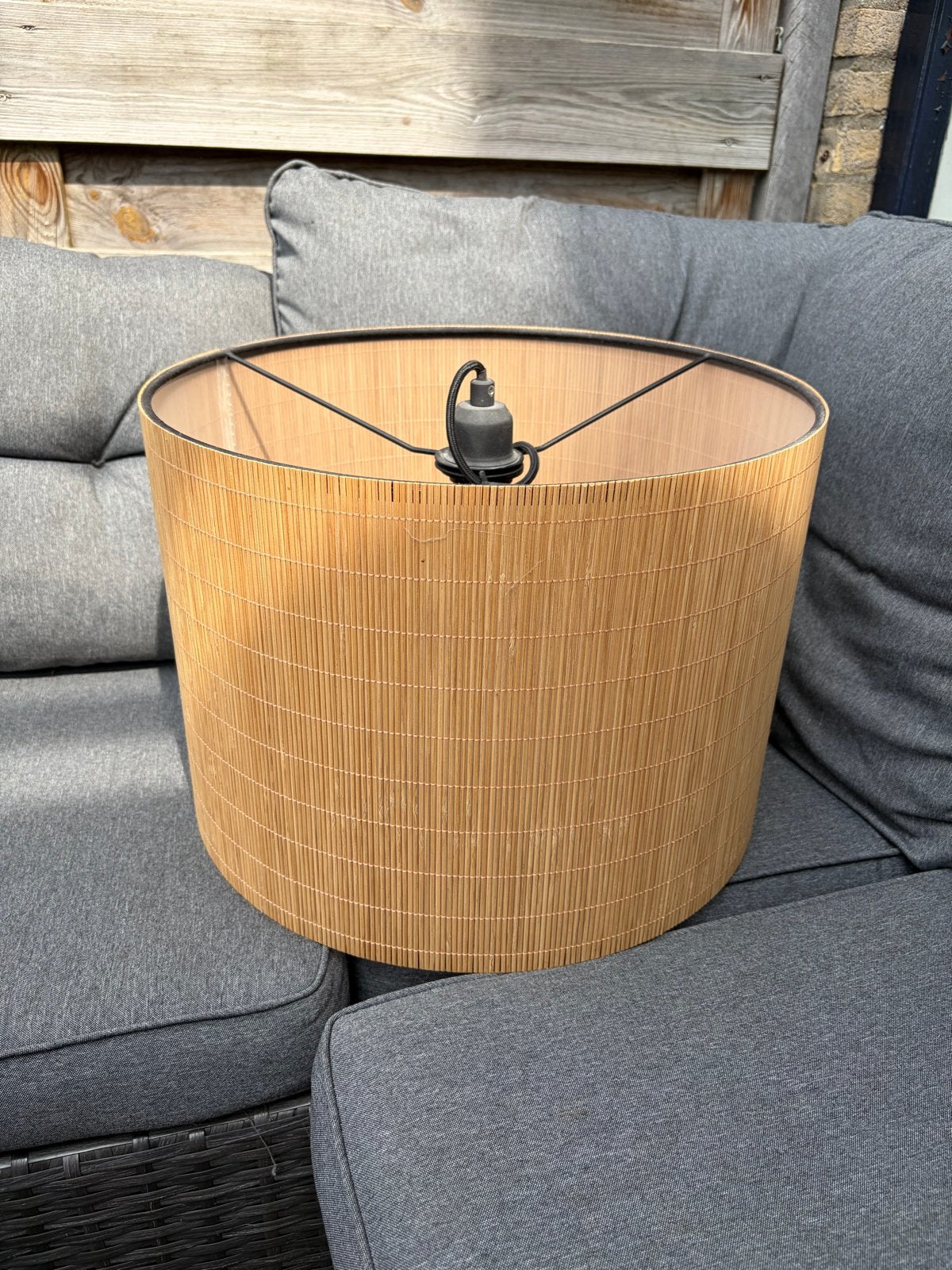 Mooie zo goed als nieuwe bamboe hanglamp, Ophalen, Zo goed als nieuw, Natuurlijk materiaal