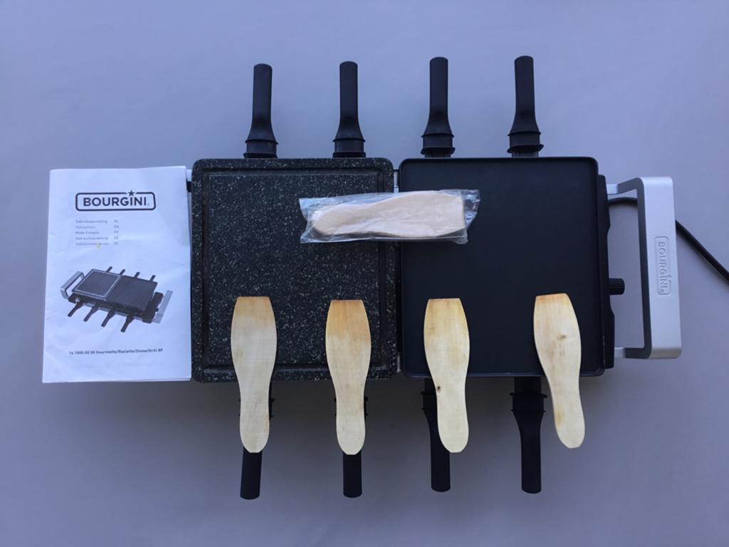 Bourgini 16.1000 Gourmetstel - Raclette & Steengrill 8 pers., Ophalen of Verzenden, Zo goed als nieuw, 8 personen of meer
