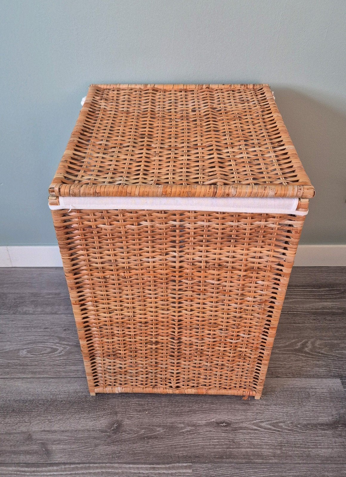 Rieten wasmand met uitneembare waszak - 40x40 cm, Ophalen, Zo goed als nieuw, Natuurlijk materiaal