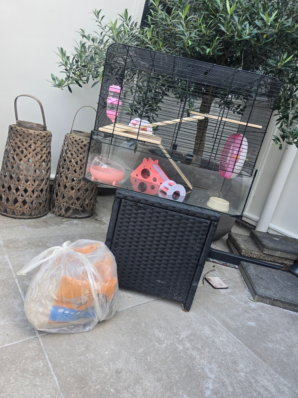 grote hamsterkooi met toebehoren., Dieren en Toebehoren, Knaagdieren en Konijnen | Hokken en Kooien, Kooi, Minder dan 75 cm, Zo goed als nieuw