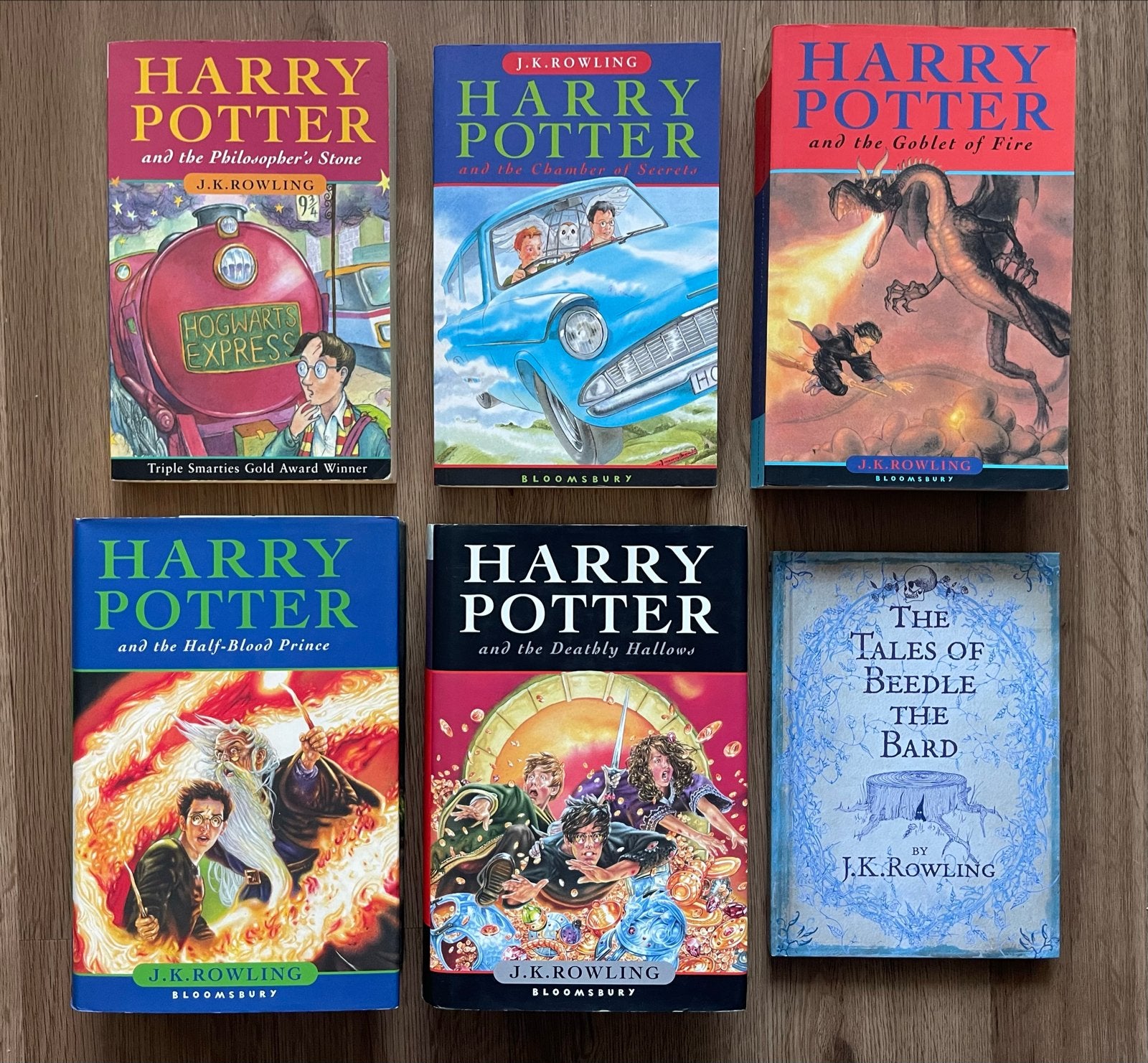 Harry Potter boeken (5 stuks) + The Tales of Beedle The Bard, Ophalen of Verzenden, Gelezen