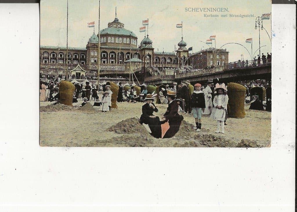 Scheveningen Kurhaus met strandgezicht 9-8-1907, Ophalen of Verzenden, Voor 1920, Gelopen, Zuid-Holland