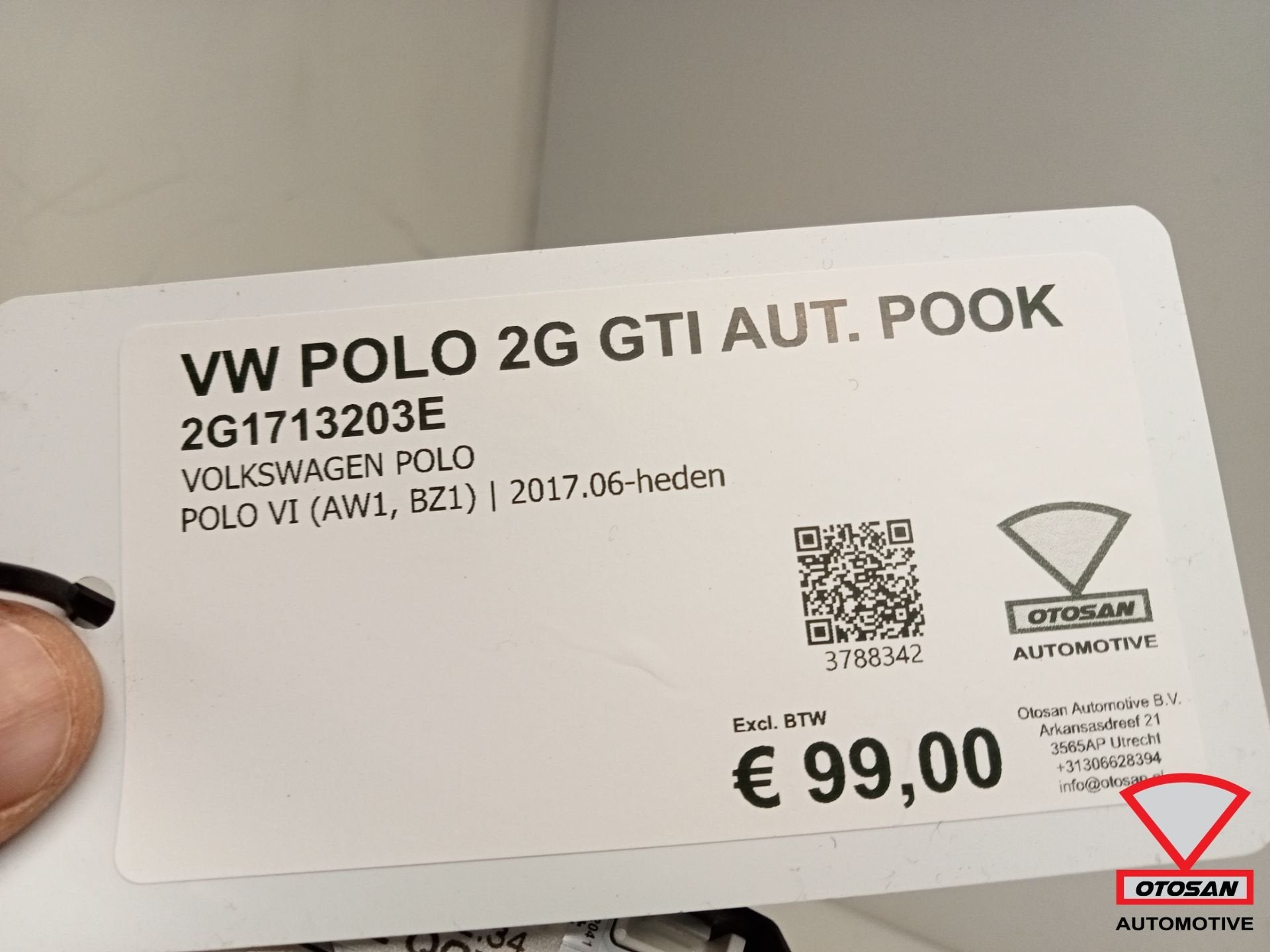 VW Polo 2G GTI Aut. Pook Pookhoes 2G1713203E, Gebruikt, Volkswagen, Volkswagen AG, Berliner Ring 2
38440  Wolfsburg, DE