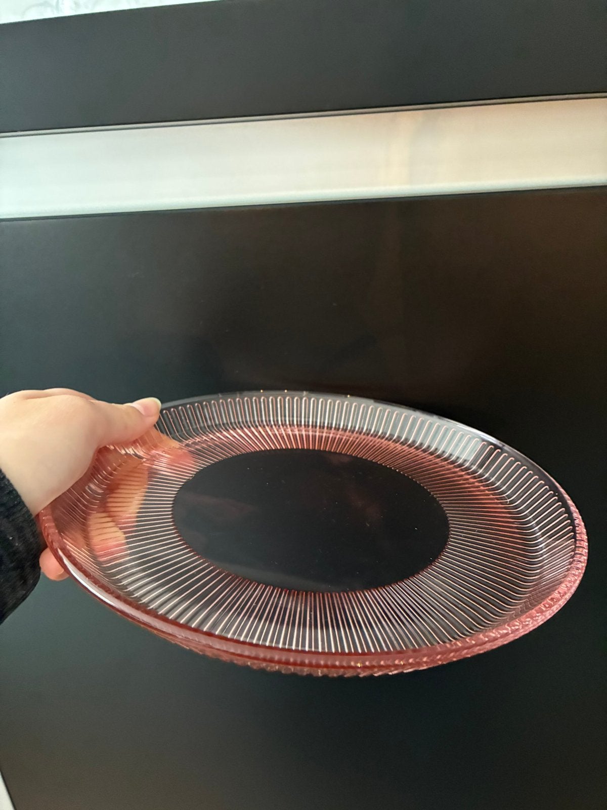 Roze servies (borden en amuseglas), Huis en Inrichting, Ophalen, Nieuw, Glas, Bord(en)