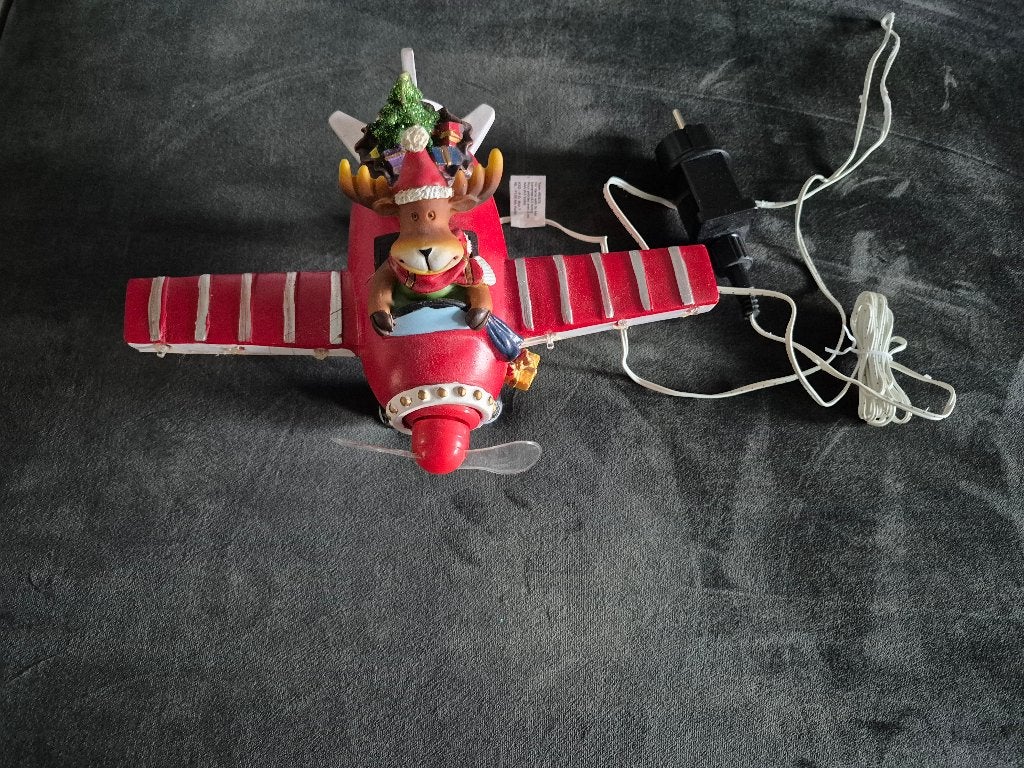Kerst vliegtuig met verlichting en 3 verschillende teksten, Diversen, Ophalen of Verzenden