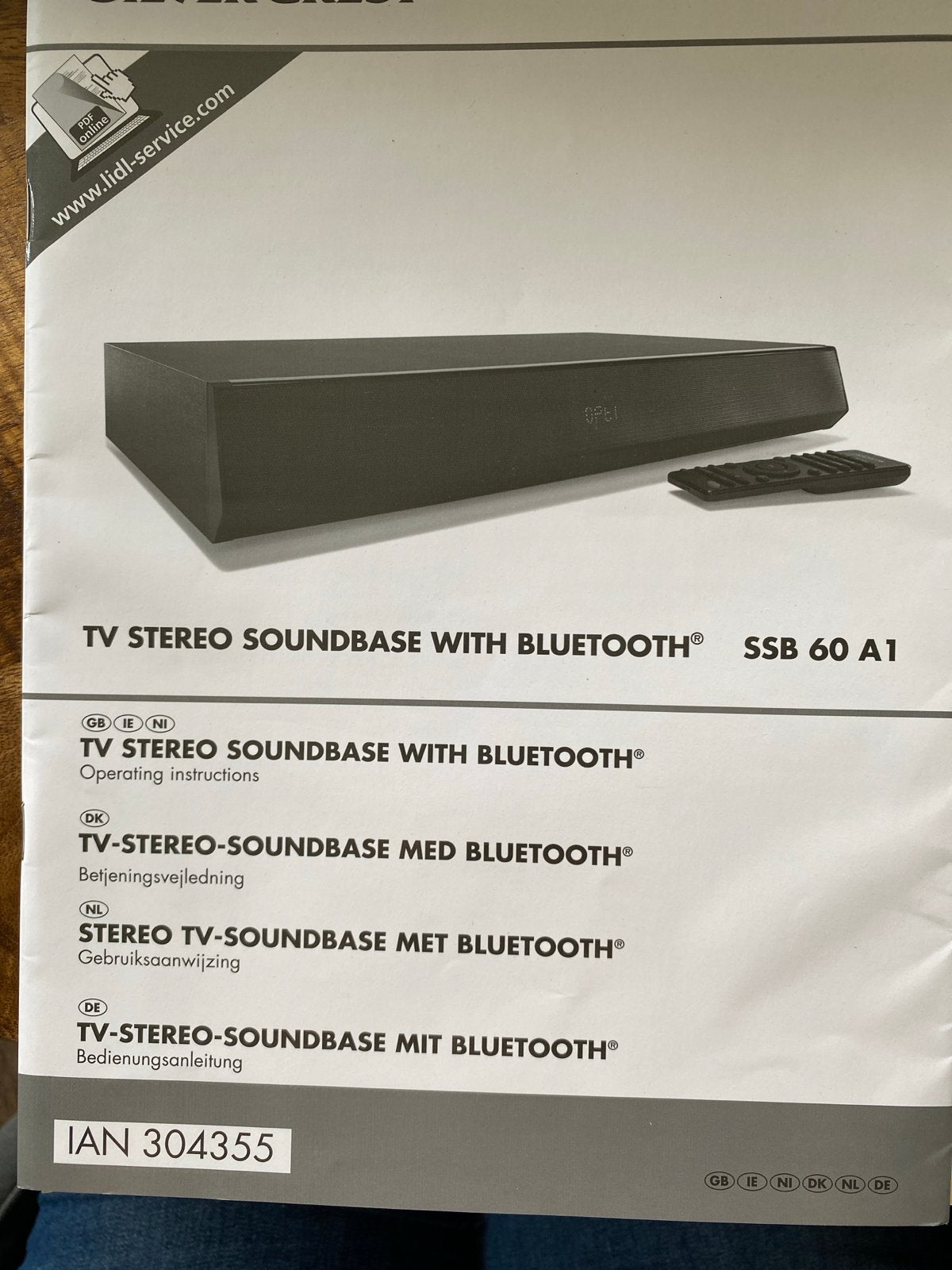 SilverCrest TV Stereo Soundbase SSB 60 A1 met Bluetooth, Ophalen, Bluetooth, Gebruikt