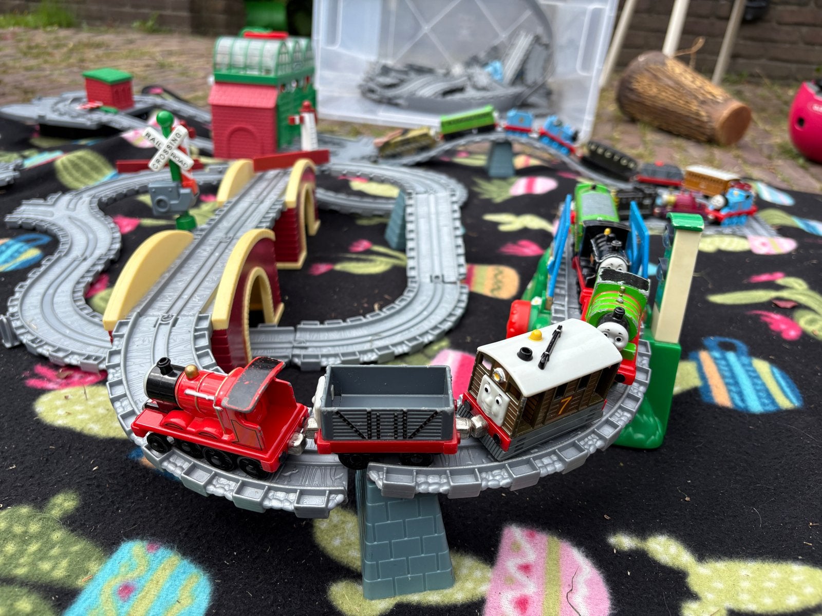 Grote Thomas de Trein baan met veel treintjes en rails, Kinderen en Baby's, Speelgoed | Thomas de Trein, Ophalen, Gebruikt