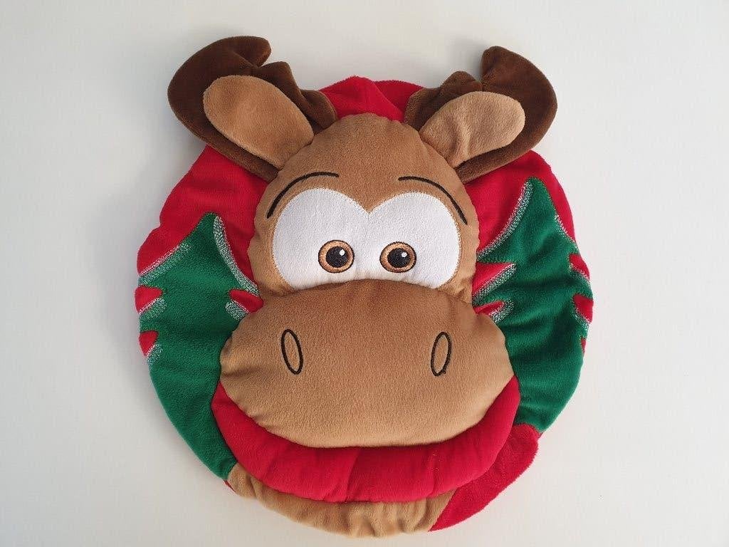 KERST rendier kussen hoes / krukhoes, Diversen, Kerst, Zo goed als nieuw, Ophalen of Verzenden