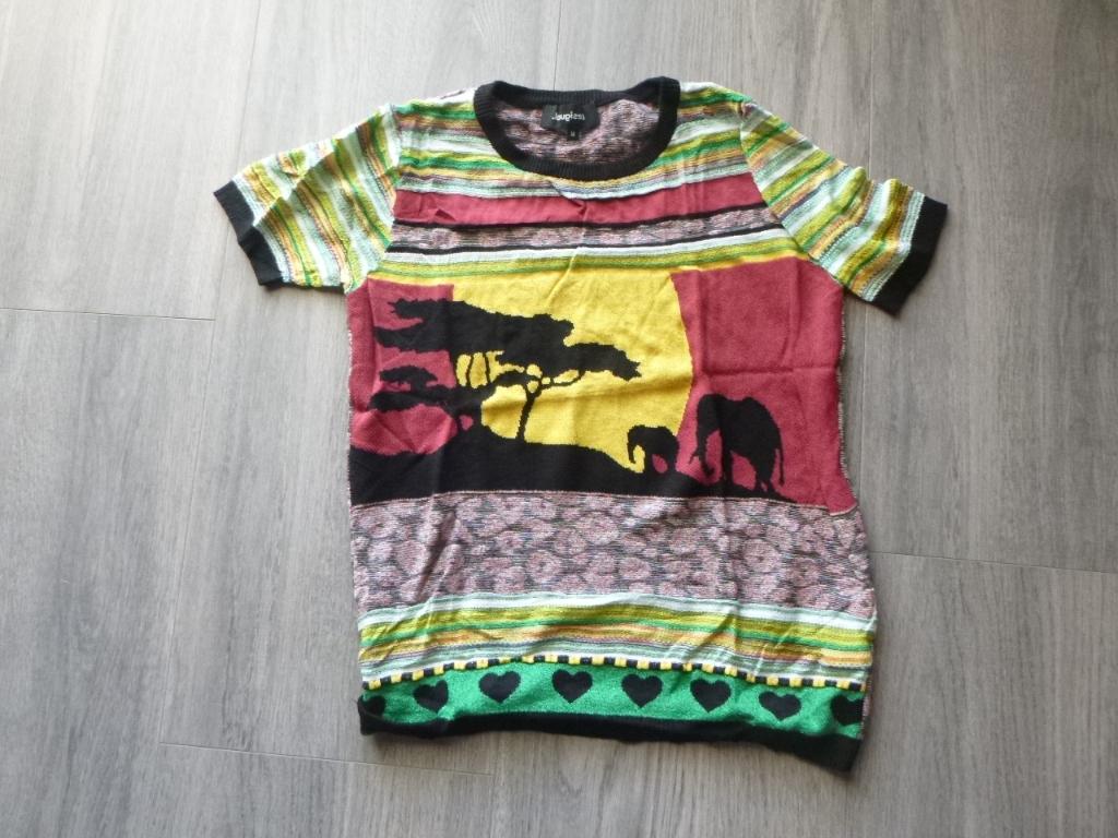 Desigual truitje/shirt mt M, opdruk olifant,  zgan, Maat 38/40 (M), Verzenden, Zo goed als nieuw, Korte mouw