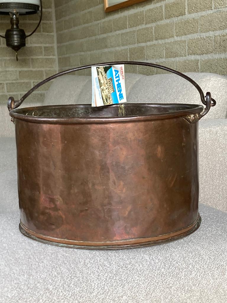 Grote antieke koperen pot, Antiek en Kunst, Antiek | Koper en Brons, Ophalen, Koper