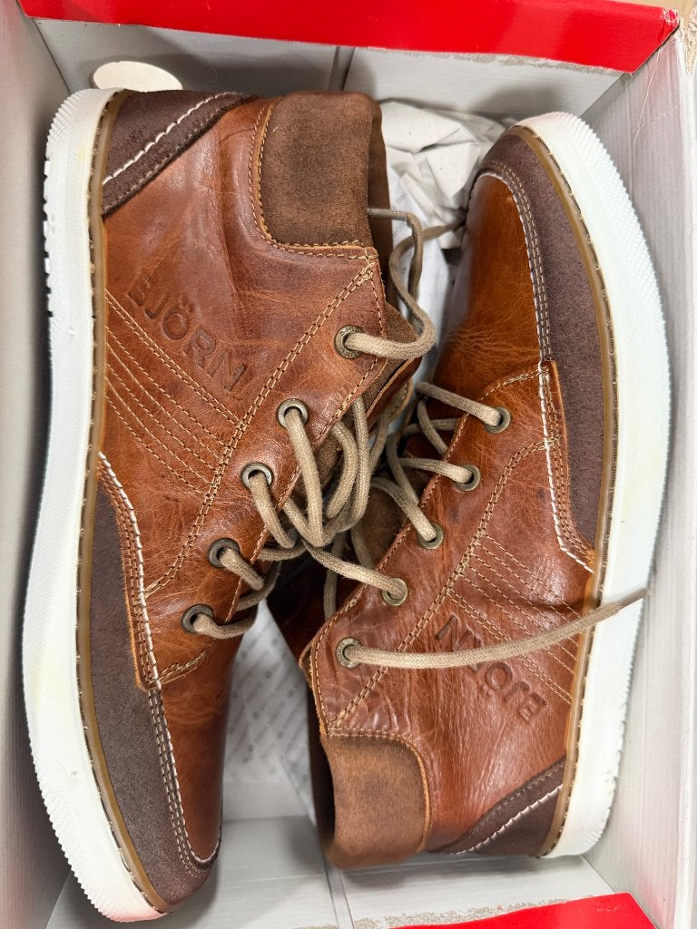 Nieuwe Björn Borg leren high-top sneakers 44 Origineel, Bruin, Verzenden, Nieuw, Sneakers of Gympen