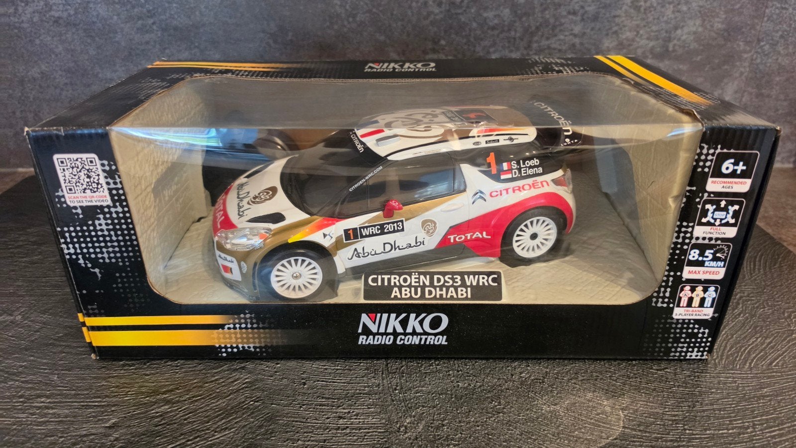 Nikko RC Citroën DS3 WRC Abu Dhabi - Zo goed als nieuw, Hobby en Vrije tijd, Modelbouw | Radiografisch | Auto's, Elektro, Auto offroad