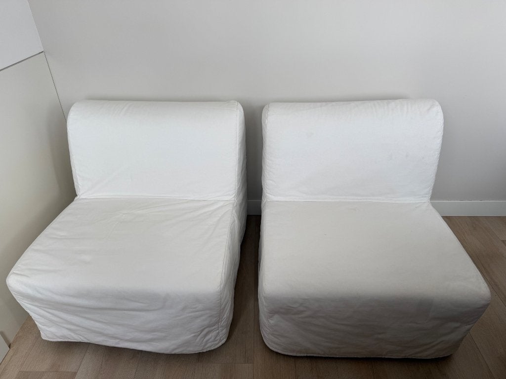 IKEA Lycksele Lovas slaapfauteuil 2x, Ophalen, Gebruikt, Eenpersoons, Wit
