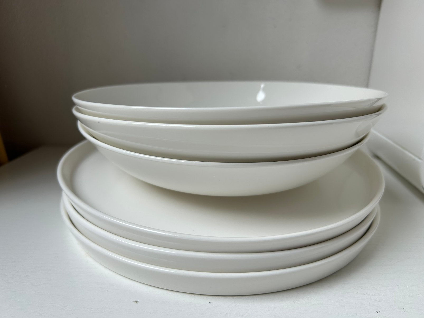 6x Vienna Blokker Ceramic Servies wit, Huis en Inrichting, Keuken | Servies, Gebruikt, Ophalen of Verzenden, Bord(en), Overige stijlen