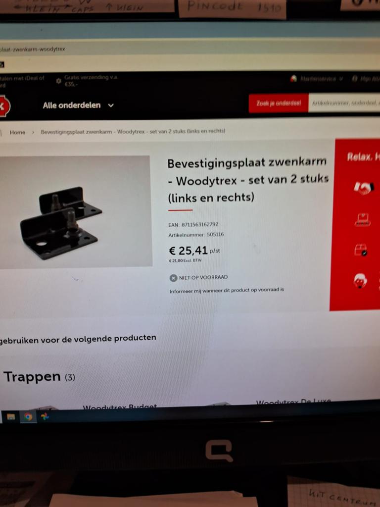 Bevestgingsmateriaal compleet voor Vlisotrap - Woodytrex, Ophalen of Verzenden, Nieuw, Minder dan 2 meter