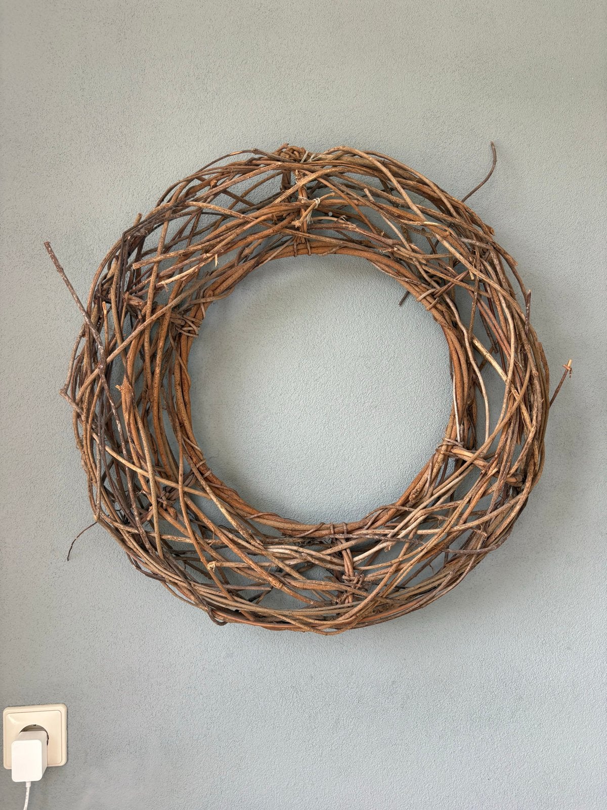 Grote rotan krans - 60 cm diameter, Ophalen, Zo goed als nieuw, Krans, Rotan